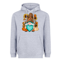 Heather Grey Western Fall gnome Heavyweight Hoodie - RanaPortraitStore