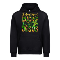 Black I don't need luck I've got Jesus Urban Hoodie - Jasminsmagicworld