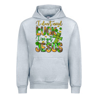 Heather Grey I don't need luck I've got Jesus Urban Hoodie - Jasminsmagicworld