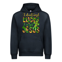 Navy I don't need luck I've got Jesus Urban Hoodie - Jasminsmagicworld