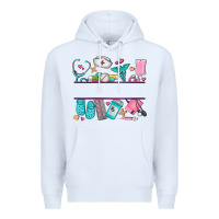 White nurse elements with costom name Premium Hoodie - AdoDesignShop