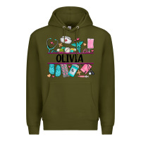 Army Green nurse elements with costom name Premium Hoodie - AdoDesignShop
