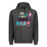 Charcoal Heather nurse elements with costom name Premium Hoodie - AdoDesignShop