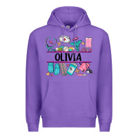 Purple nurse elements with costom name Premium Hoodie - AdoDesignShop