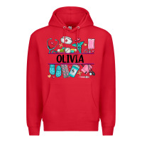 Red nurse elements with costom name Premium Hoodie - AdoDesignShop