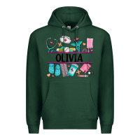 Sports Green nurse elements with costom name Premium Hoodie - AdoDesignShop