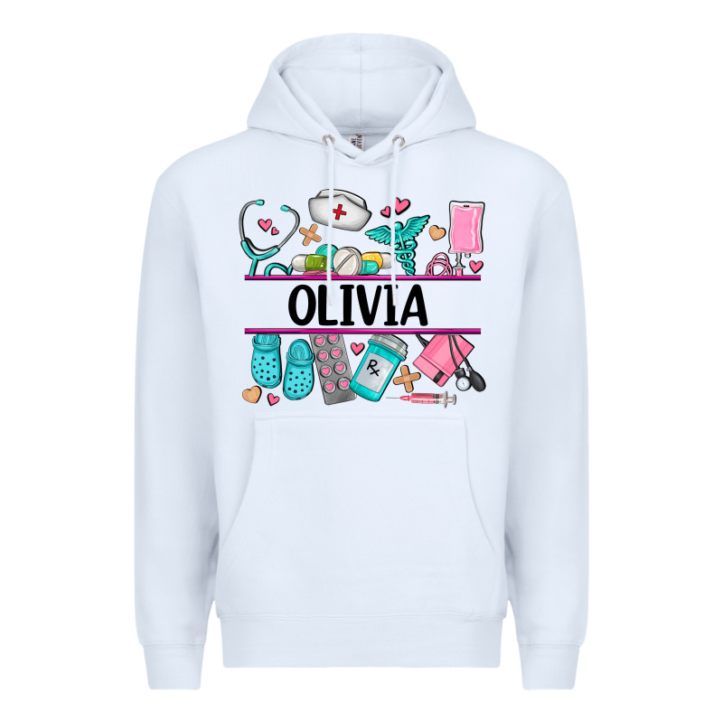 Nurse Elements With Costom Name Premium Hoodie by AdoDesignShop | Teevron