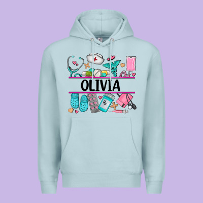 Nurse Elements With Costom Name Premium Hoodie Designed By Adodesignshop
