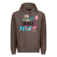Coffee nurse elements with costom name Premium Hoodie - AdoDesignShop