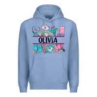 Colony Blue nurse elements with costom name Premium Hoodie - AdoDesignShop