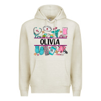 Oatmeal Heather nurse elements with costom name Premium Hoodie - AdoDesignShop