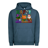 Pigment Midnight Navy happy hallothanksmas with cupcakes Urban Hoodie - AdoDesignShop
