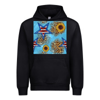 Black american star and sunflower seamless  pattern Urban Hoodie - BundleAndBundleShop