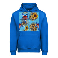 Cobalt american star and sunflower seamless  pattern Urban Hoodie - BundleAndBundleShop