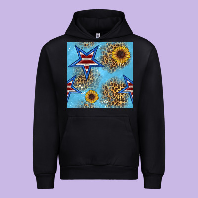 American Star And Sunflower Seamless  Pattern Urban Hoodie Designed By Bundleandbundleshop