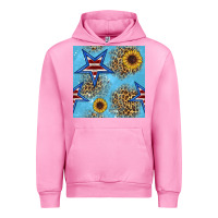 Fuchsia Pink american star and sunflower seamless  pattern Urban Hoodie - BundleAndBundleShop