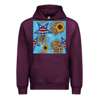 Mauve Wine american star and sunflower seamless  pattern Urban Hoodie - BundleAndBundleShop