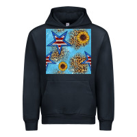 Navy american star and sunflower seamless  pattern Urban Hoodie - BundleAndBundleShop