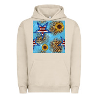 Pigment French Oak american star and sunflower seamless  pattern Urban Hoodie - BundleAndBundleShop