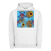 Pigment Lunar Rock american star and sunflower seamless  pattern Urban Hoodie - BundleAndBundleShop