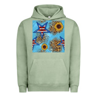 Pigment Oil Green american star and sunflower seamless  pattern Urban Hoodie - BundleAndBundleShop
