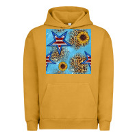 Pigment Peanut Butter american star and sunflower seamless  pattern Urban Hoodie - BundleAndBundleShop