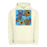 Pigment Pistachio american star and sunflower seamless  pattern Urban Hoodie - BundleAndBundleShop