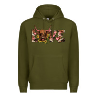 Army Green highland cow love Premium Hoodie - JahusDesignShop