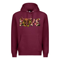 Burgundy highland cow love Premium Hoodie - JahusDesignShop