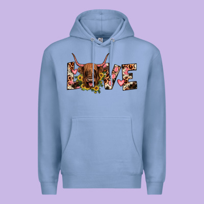Highland Cow Love Premium Hoodie Designed By Jahusdesignshop