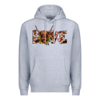 Heather Grey highland cow love Premium Hoodie - JahusDesignShop
