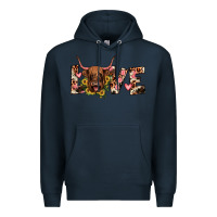 Navy highland cow love Premium Hoodie - JahusDesignShop