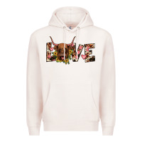 Pale Pink highland cow love Premium Hoodie - JahusDesignShop