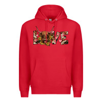 Red highland cow love Premium Hoodie - JahusDesignShop
