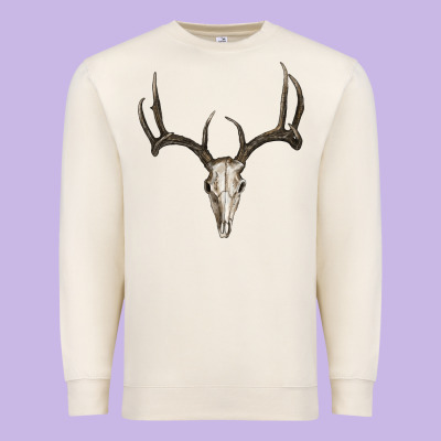 Deer Skull Premium Sweatshirt Designed By Ranaportraitstore
