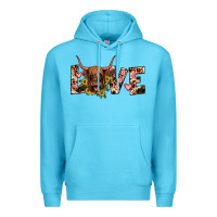 Ocean Blue highland cow love Premium Hoodie - JahusDesignShop