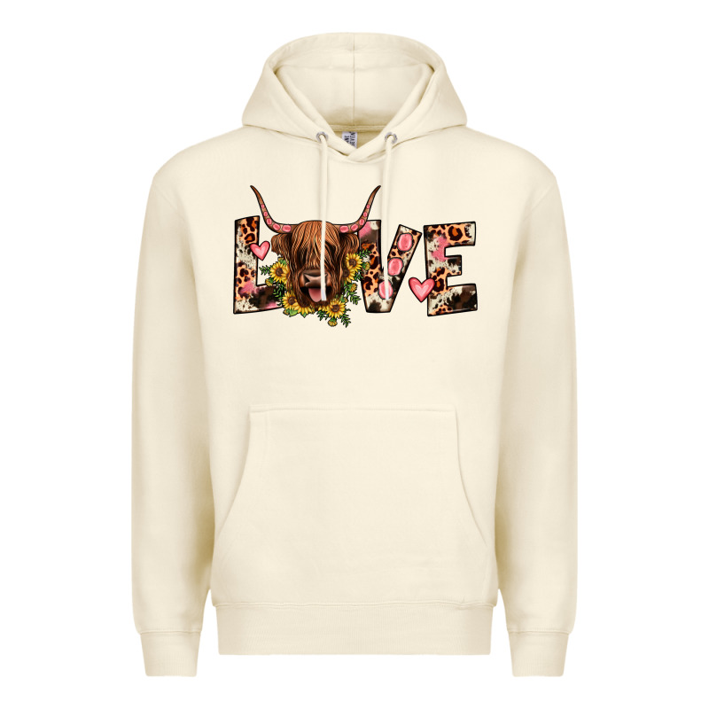 Highland Cow Love Premium Hoodie by JahusDesignShop | Teevron