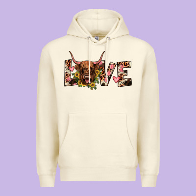 Highland Cow Love Premium Hoodie Designed By Jahusdesignshop