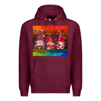 Burgundy valentines day gnome Premium Hoodie - AdoDesignShop
