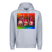 Heather Grey valentines day gnome Premium Hoodie - AdoDesignShop