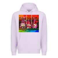 Lilac valentines day gnome Premium Hoodie - AdoDesignShop