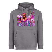 Halloween Boo Heifer Coffee Cups Heavyweight Hoodie | Teevron
