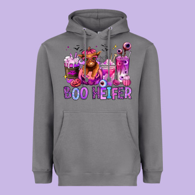 Heavyweight Hoodie Halloween boo Heifer coffee cups
