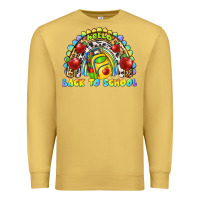 Antique Gold hello back to school rainbow Premium Sweatshirt - texasbilliewilder