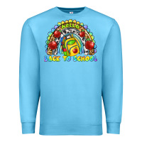 Ocean Blue hello back to school rainbow Premium Sweatshirt - texasbilliewilder