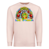 Pale Pink hello back to school rainbow Premium Sweatshirt - texasbilliewilder
