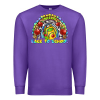 Purple hello back to school rainbow Premium Sweatshirt - texasbilliewilder