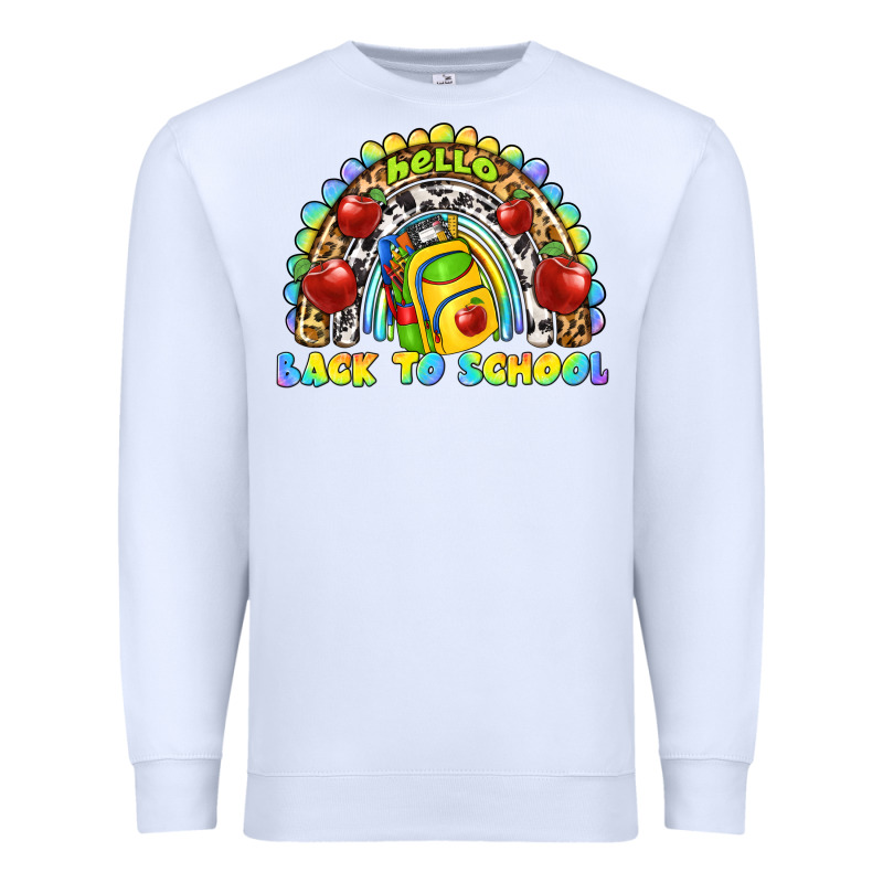 Hello Back To School Rainbow Premium Sweatshirt by texasbilliewilder | Teevron