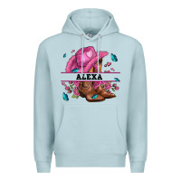 Blue Mist pink costom name cowgirl hat and roses Premium Hoodie - AdoDesignShop