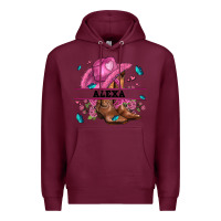 Burgundy pink costom name cowgirl hat and roses Premium Hoodie - AdoDesignShop